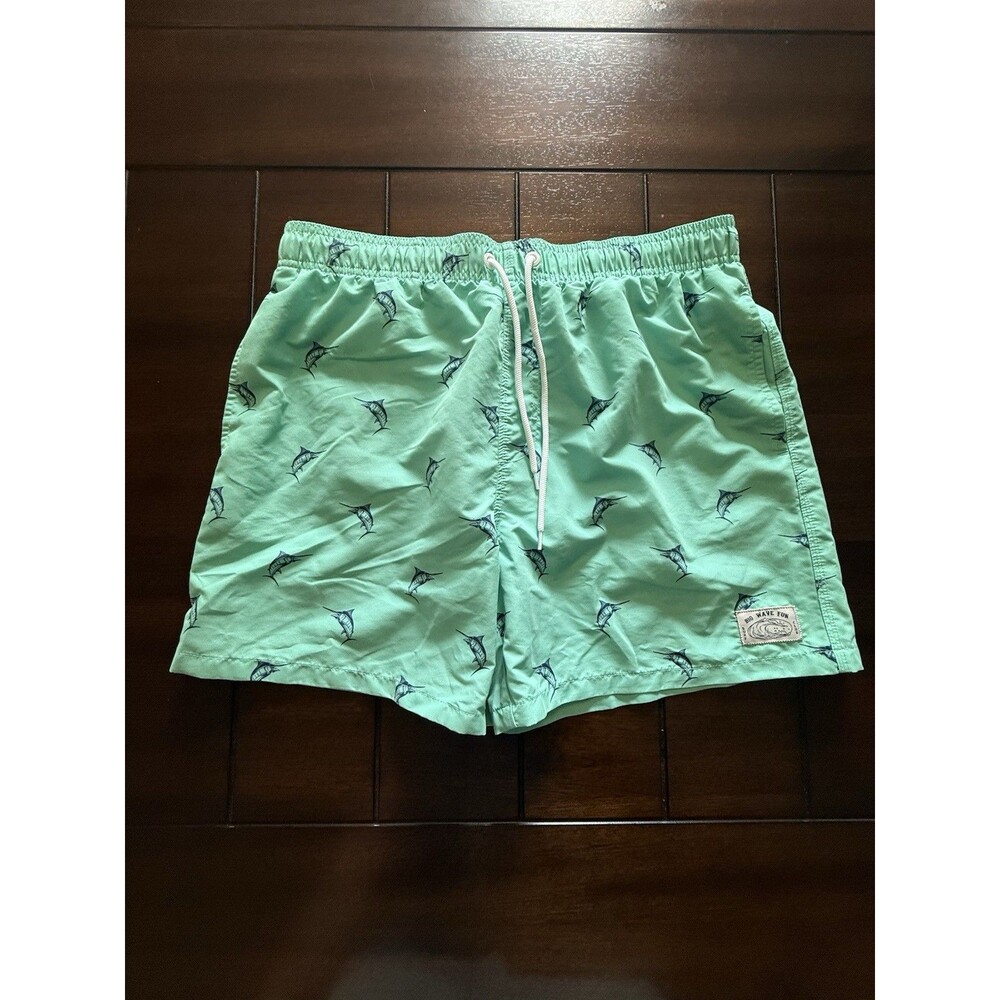 🔥NEW Large blue  Swim Shorts with Marlin Print big wave fun Ships Fast!!!!